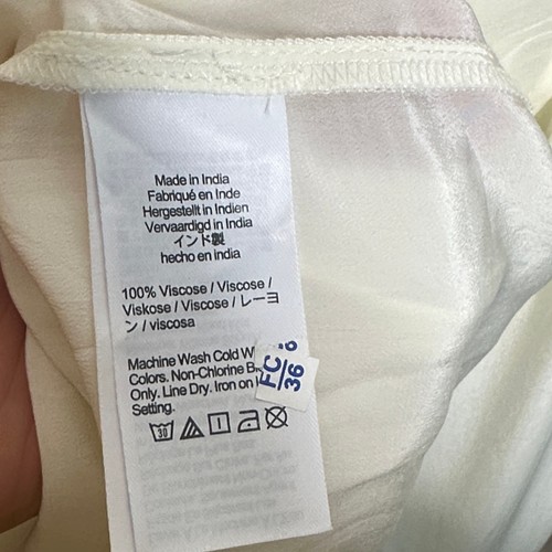 J. CREW Crepe De Chine Satin Shirt Ivory White Sz XL {3X1} - Picture 5 of 6