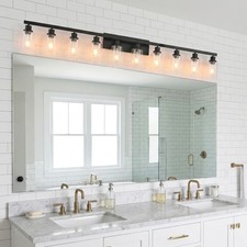 65'' Vanity Light Black Modern 10 Lights for Bathroom Mirror Wall Sconce Fixture