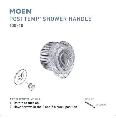 Moen 100710 Manopola di ricambio OEM Posi-Temp per vasca da bagno e doccia - Foto 2 di 3