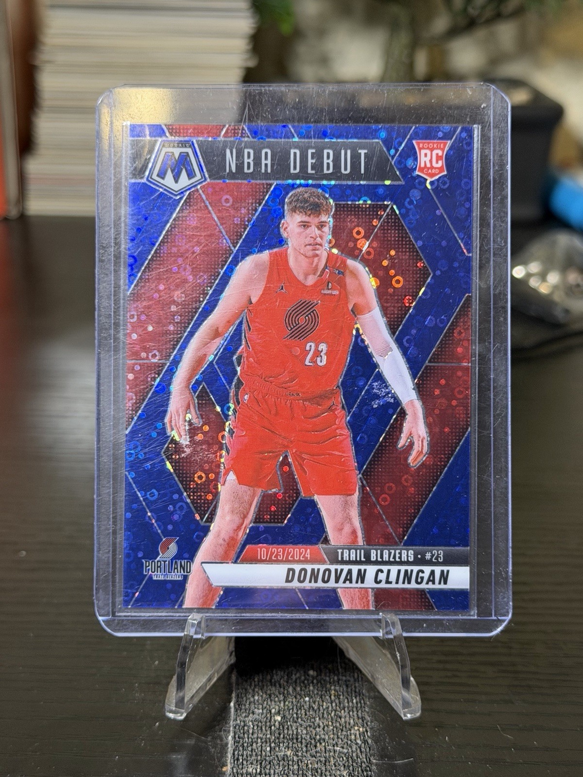 2024-25 Panini Mosaic 261 RC Donovan Clingan Fast Break Blue /85