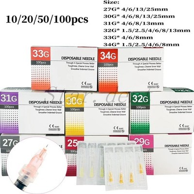 Tattoo Micro Needles Disposable Sterile Injection Syringe Tips Needle 1.5-25mm