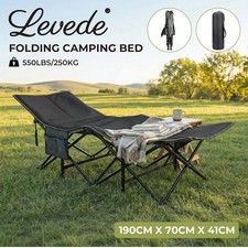 Levede Camping Cot Heavy Duty Travel Folding Camping Bed with Mattress Portable