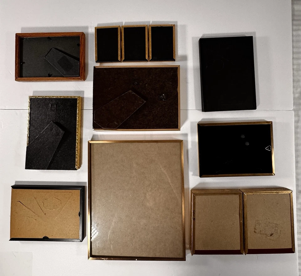 VTG Brass Gold Tone Picture Photo Frame MCM Ovals Bifold Various MIXED LOT 0f 9 - Image 2 of 4