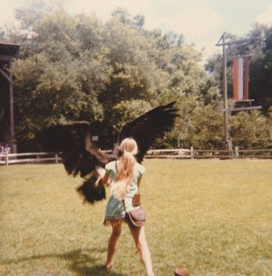 Vintage 1980 Snapshot Photo Falconry Massive Eagle Bird Of Prey Handler