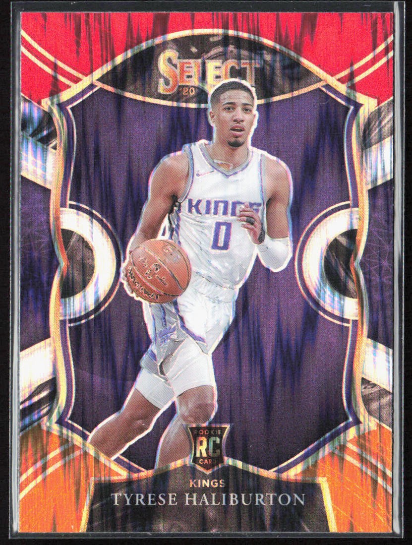 2020-21 Panini Select Tyrese Haliburton Concourse Red White Orange Flash Rookie