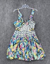Double Zero Ruffle Pleated Twee Dress Women’s Medium Flowy Floral Babydoll