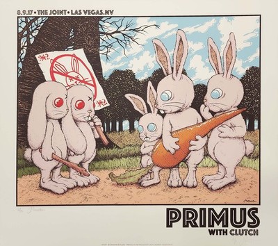 Primus Las Vegas 2017 Jermaine Rogers Gig Poster Ltd Edition x/75 Print Concert