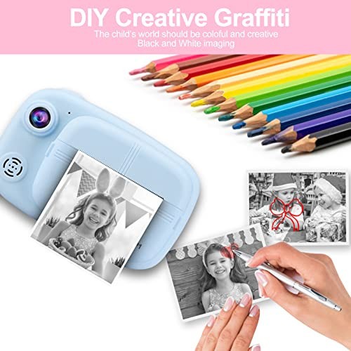Kids Instant Camera, 12MP/1080P Kids Digital Print Camera with 3.5 Inch - Picture 6 of 7