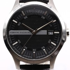 Armani Exchange AX2101 Quartz Men's Watch Black Dial New Leather Discontinued