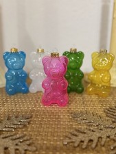 Set Of 6 Candy-land Christmas Gummi/ Gummy Bear Iridescent Glass Ornaments