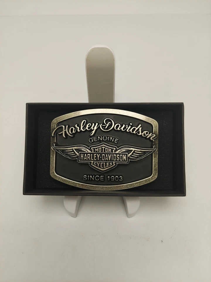 Hebilla de cinturón Harley-Davidson B&S genuina para mujer - Acabado níquel antiguo Foto 3 de 4