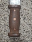 Vintage Handmade Knife Carbon Steel Blade 9-1/2" Blade Wood Handle Brass Pins — photo 6