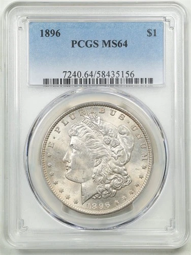 1896 $1 Morgan Silver Dollar MS64 PCGS 58435156