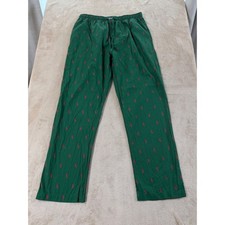 Polo Ralph Lauren Sleepwear Pajama Mens size Large Green Red Pony AOP Logo EUC
