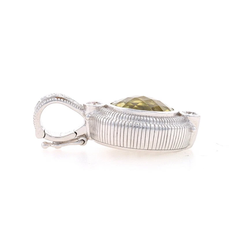 Judith Ripka Limone Citrino & Zircone Cubico Enhancer Ciondolo - Argento 925 - Immagine 2 di 4