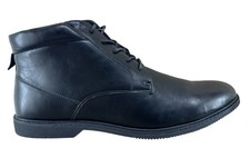 London Fog Men  s Tyler Chukka Casual Boots Black Faux Leather Size 13 M