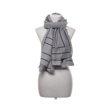 Hüftgold Berlin, Sommerschal, Damen, Grau/Schwarz, 180 cm, 91 #1XE