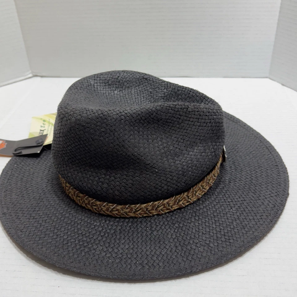 Nuevo Harley Davidson Bambú Paja Vaquero Mimbre Sombrero Logo EE. UU. Grande Gris Carbón Foto 4 de 4