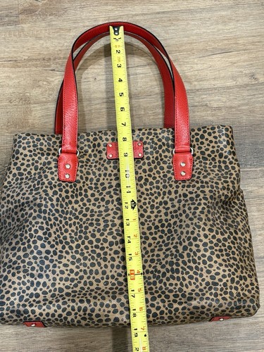 Kate Spade Slim Kenny Killington Purse Red Leather & Brown/Tan Leopard $245 - Picture 17 of 19