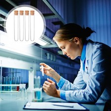 30Pcs Clear Test Tubes with Cork Stoppers Plastic Bottles for Home Use