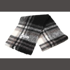 Acne Studios Acnestudios Alpaca Wool Check Scarf Muffler Black grey CA0146 Used