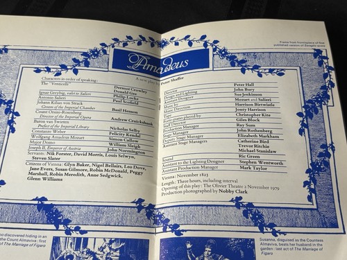 Amadeus 1980 - National Theatre Playbill - Simon Callow - Paul Scofield -London - Imagen 7 de 9