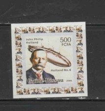 GUINEA BISSAU 2006 JOHN PHILIP HOLLAND PROOF MINT VF NH O.G S/S (GU26)