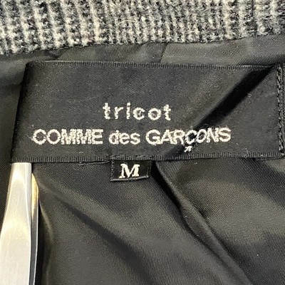 tricot COMME des GARCONS Cut-off Houndstooth Jacket M, White/Black