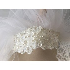 Vintage Bridal Veil Tulle Lace Edge Wedding Veil Retro Classic