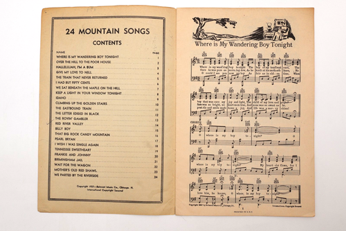 VINTAGE SHEET MUSIC 'MOUNTAIN SONGS' BELMONT MUSIC COMPANY - Picture 5 of 9