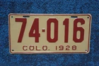 1928 Colorado License Plate