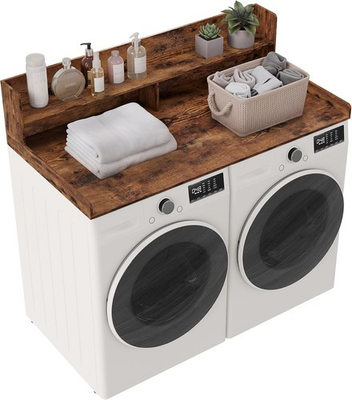 #ad 2 Tire 54quot; Washer Dryer Countertop Wood Laundry Topper Organizer Anti Slip Mat $79.89