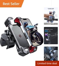 Universal Motorcycle Phone Holder - 10s Quick Install Shock Resistant