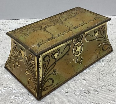 Rare Decorative Antique Ratanpuro Tea Tin from Chile Art Nouveau Biscuit Box