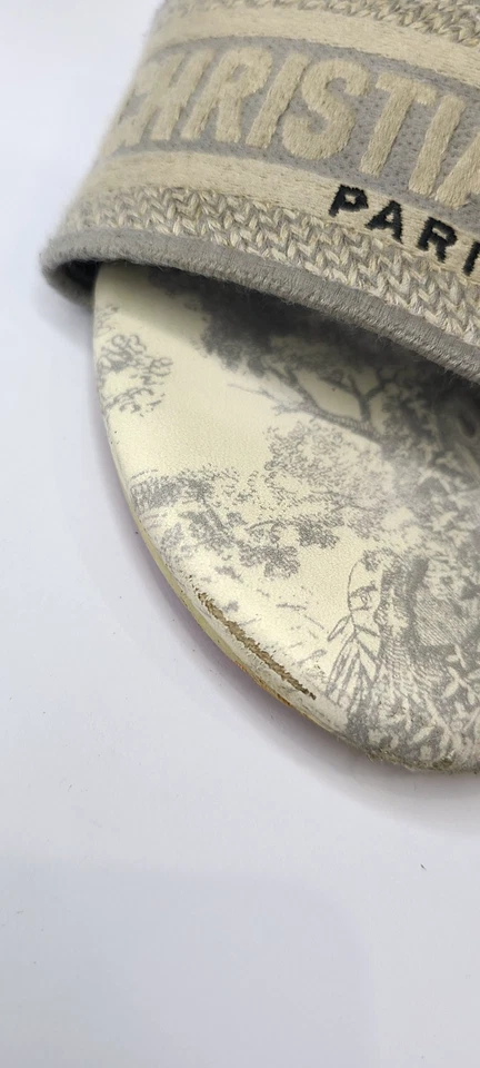 Christian Dior Dway Gris Embriodado Diapositivas Planas Talla EU 38 US 7.5 Foto 3 de 4