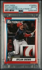 2025 Topps Series 1 Dylan Crews 1/1 Player Worn 3 Color Patch 1990 Relic PSA