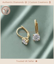 3.00TCW Round Lab Grown Diamond Solitaire Drop Earrings 14k Yellow Gold