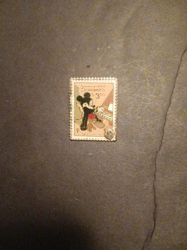 Disney Mickey Mouse Playing Piano Dominica Postage Stamp  Brooch Pin Lions Club