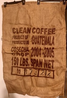 Large GUATAMELA CLEAN COFFEE Burlap / Jute Bag 2004 2005 Cosecha Crop