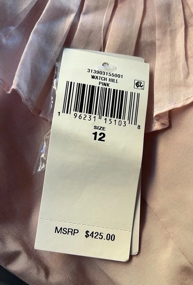 Vestido Ralph Lauren $425 Volantes Mezcla Seda Morera Talla 12 Foto 3 de 4