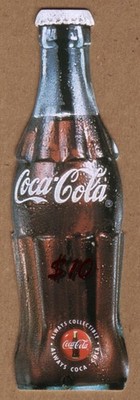 Coca-Cola '95 $10. Die-Cut Bottles (Coke Classic & In Rain) Set of 2 Phone Card