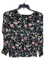 Banana Republic - Drapey Floral Long Sleeve V-Neck Blouse Small NWT