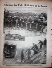Original Antiguo Impresión Primera Guerra Mundial 1916 Rumano Siers Barriles Nafta Francia Somme