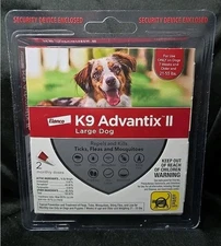 K9 Advantix II Flea and Tick Prevention for Large Dogs 21-55 lbs 2 Doses #0716