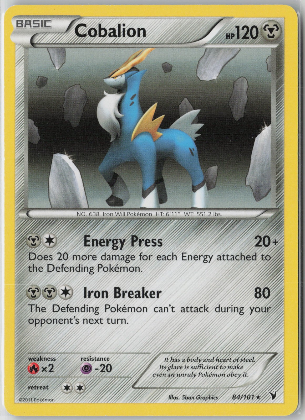 Cobalion - 84/101 (Battle Arena Deck Exclusive) [PR - 084/101] Rare LP