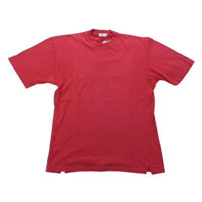 Valentino 90s Spellout Rundhals Kurzarm Top T-Shirt - Large