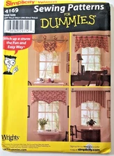 Simplicity Craft Pattern 4169 Window Treatment Valances Patterns for Dummies New