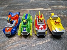 Paw Patrol Mighty Pups Charged Up Set of 4 Deluxe Vehicles & 4 Figures - Lights!