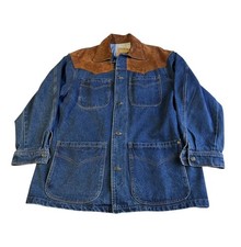 Vintage Frontier Collection Western Denim Jacket Men’s XL Cowboy USA Made Blue