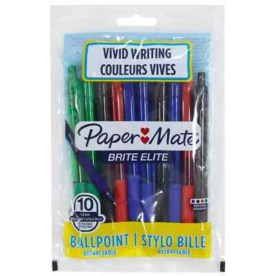 Paper Mate Vivid Writing Brite Elite 1,0 mm Kugelschreiber - 10er Pack Stift - 4 Farben